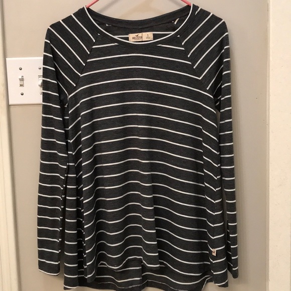 gray/white striped Hollister shirt - Picture 1 of 1